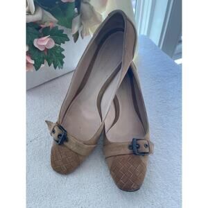 BOTTEGA VENETA BEIGE SUEDE INTRECCIATO PUMPS Size 39.5/us 9.5 (sh900
